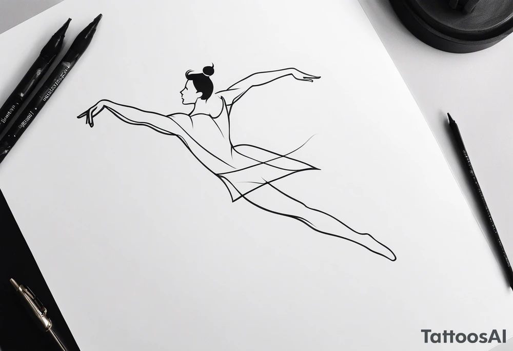 male ballet dancer fine line minimal tattoo idea