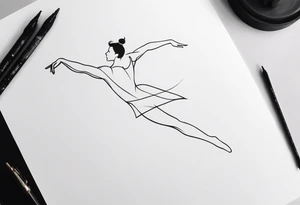 male ballet dancer fine line minimal tattoo idea