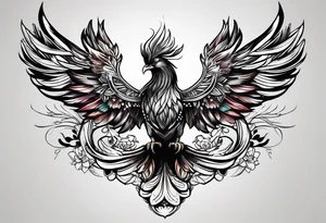 Black woman phoenix tattoo idea