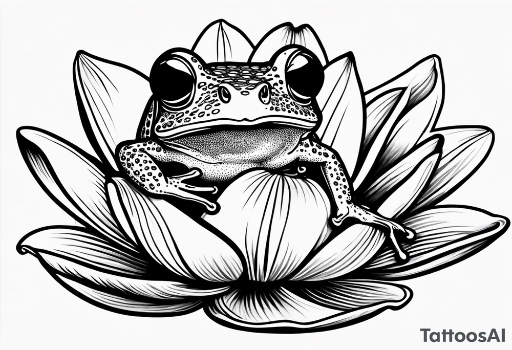 Small frog on lily pad tattoo idea