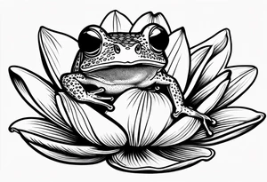 Small frog on lily pad tattoo idea