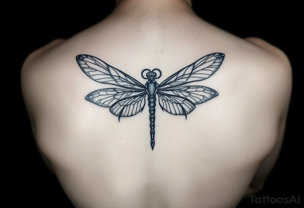 dragonfly with infinity symbol body
super 
easy lines no shading tattoo idea