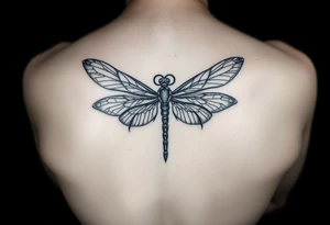 dragonfly with infinity symbol body
super 
easy lines no shading tattoo idea