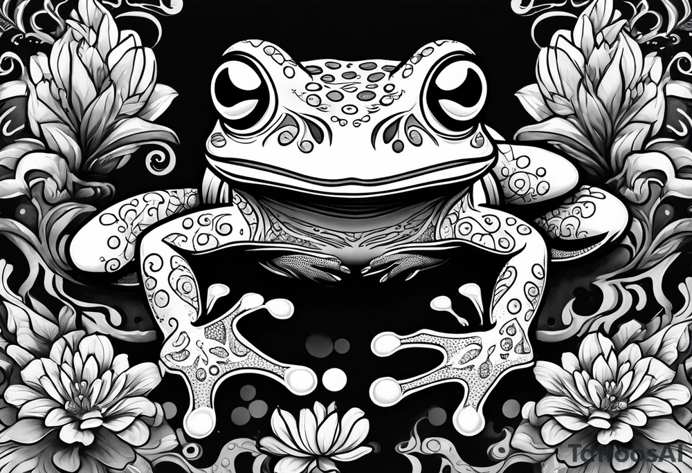 a psychedelic frog tattoo idea