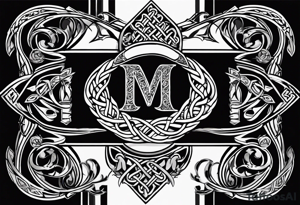 Cheers Mate text, armband +Celtic +Cancer Ribbon +tribal +artistic tattoo idea