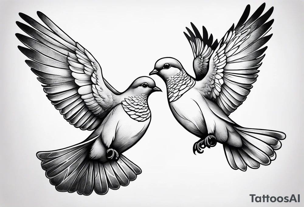 3 doves flying tattoo idea