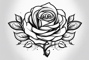 Rose growing up a Sword with ornimental elements tattoo idea