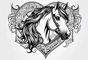 heart with horse tattoo idea