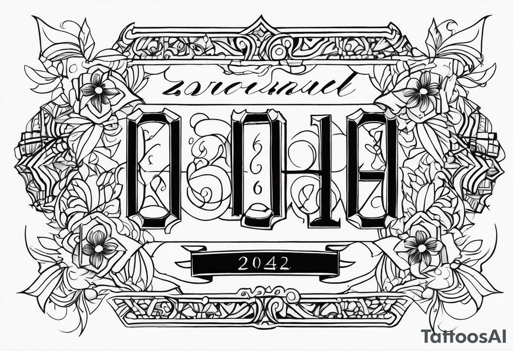 Feminine sobriety tattoo with date 06.13.2024 tattoo idea