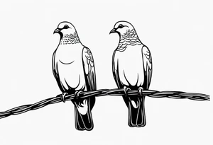 two doves sitting on a wire tattoo idea