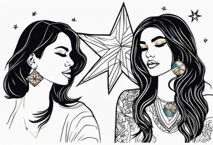 Friends Yucca Love Mond Star power woman tattoo idea