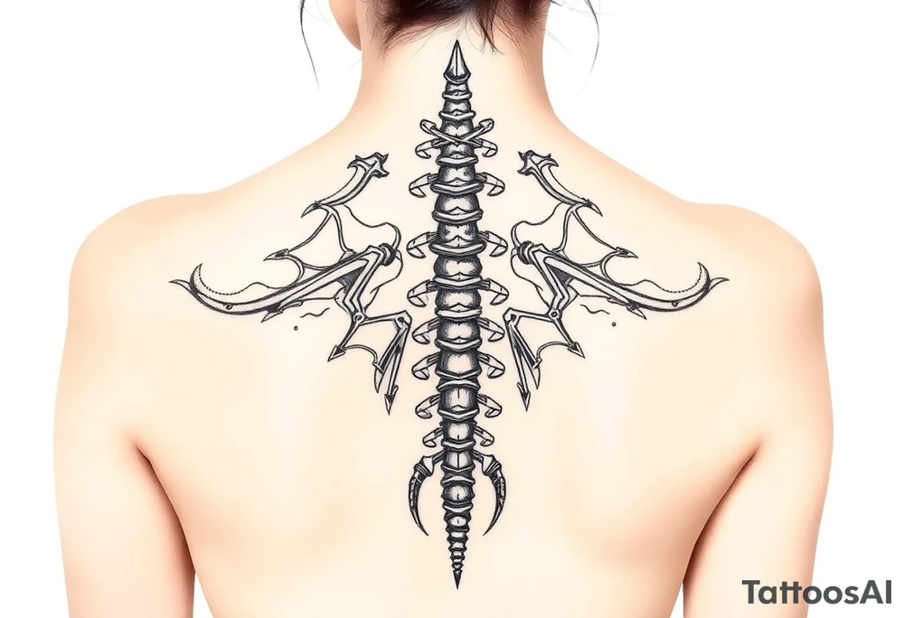 Spinal futuristic tattoo idea