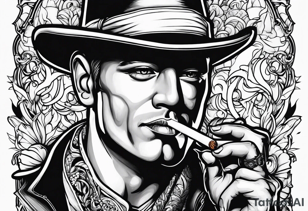 drew berrymore smoking cigarette tattoo idea