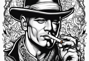 drew berrymore smoking cigarette tattoo idea
