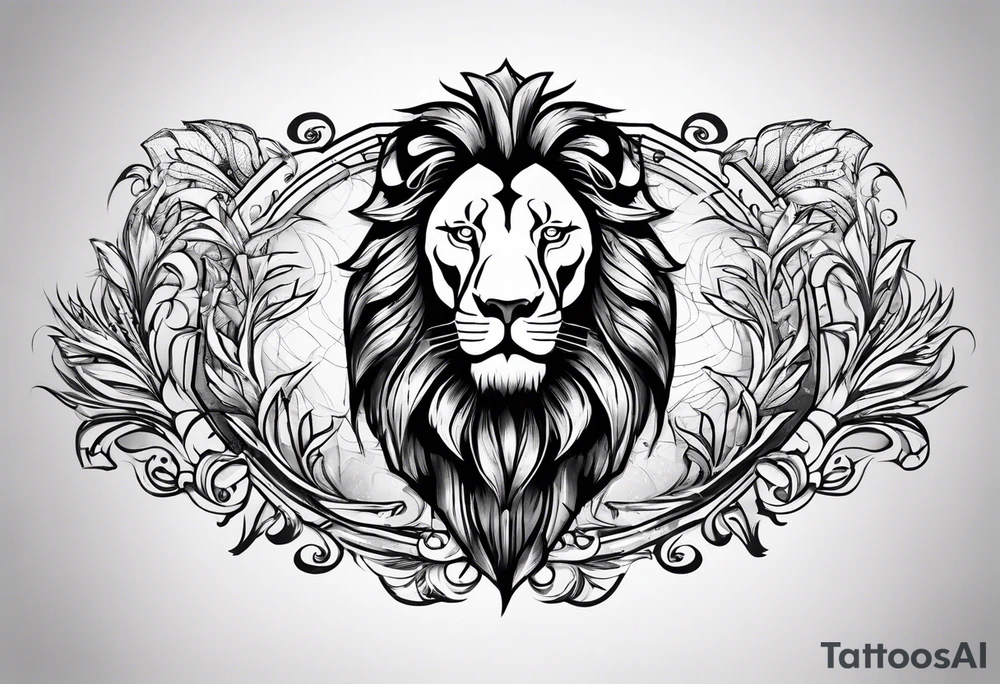 Lion tattoo with cross and armenian flag tattoo idea