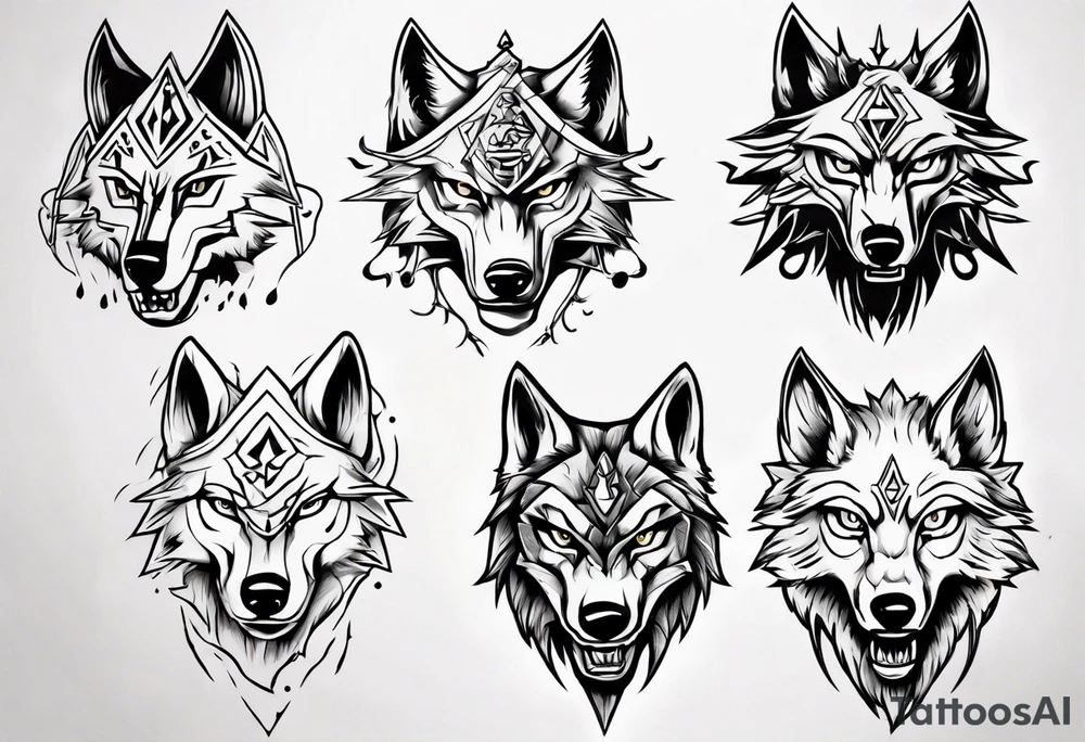 wolf head from zelda tattoo idea