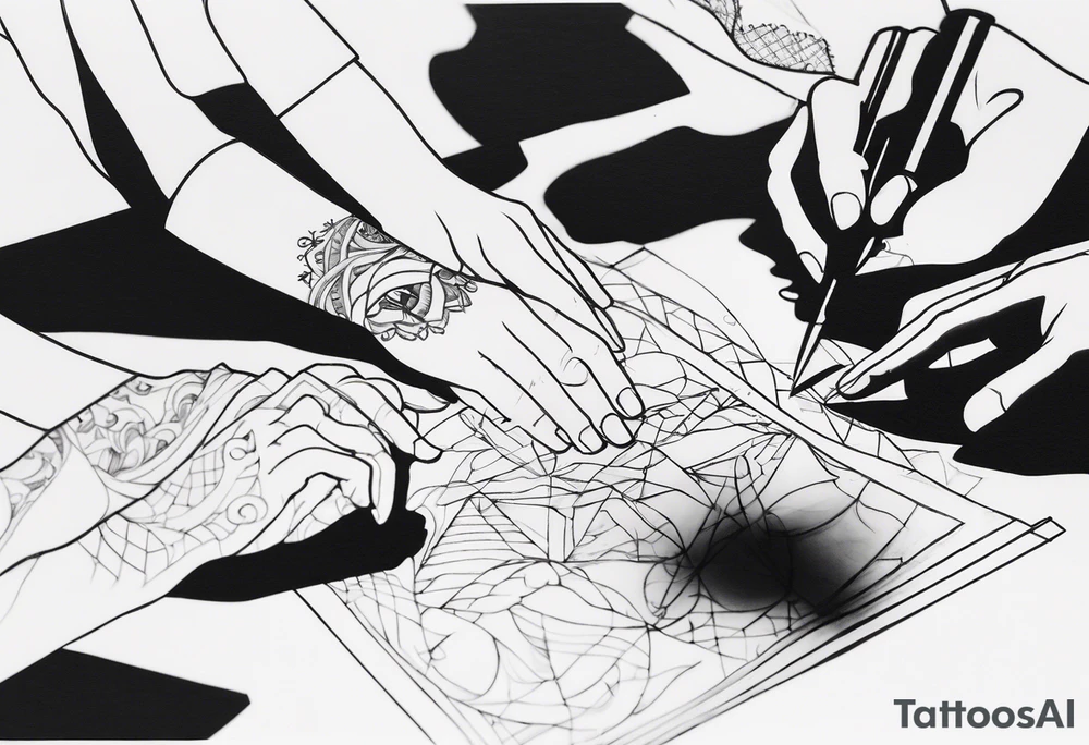 People’s Shadows being sewn together tattoo idea