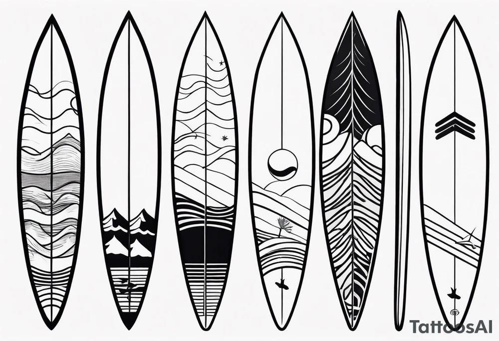 Surfboard tattoo idea