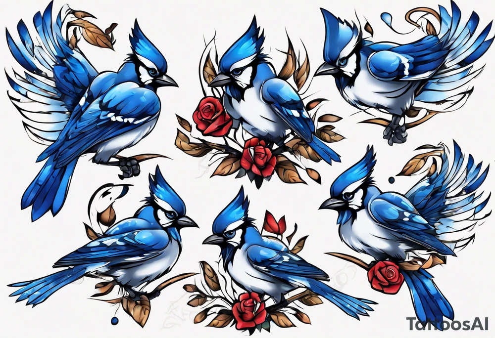 boxing bluejay tattoo idea