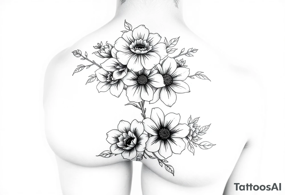 1, 2, and 4 
with flowers
for thigh for women tattoo idea
