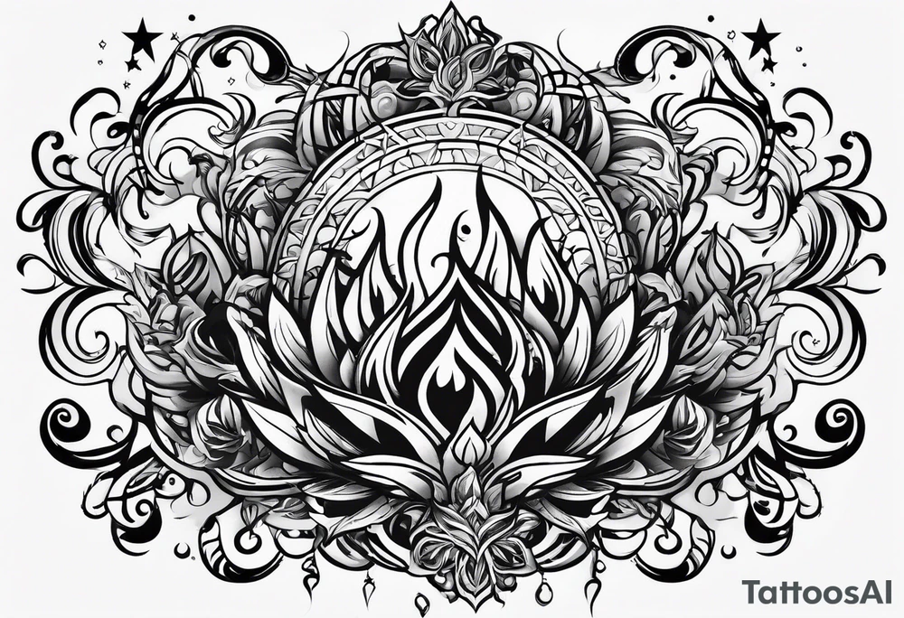 fire tattoo black and white tattoo idea