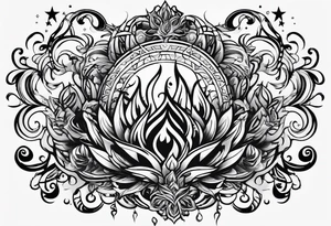 fire tattoo black and white tattoo idea