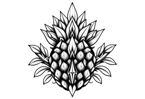 Majestic crown pineapple vagina anus diamonds tattoo idea