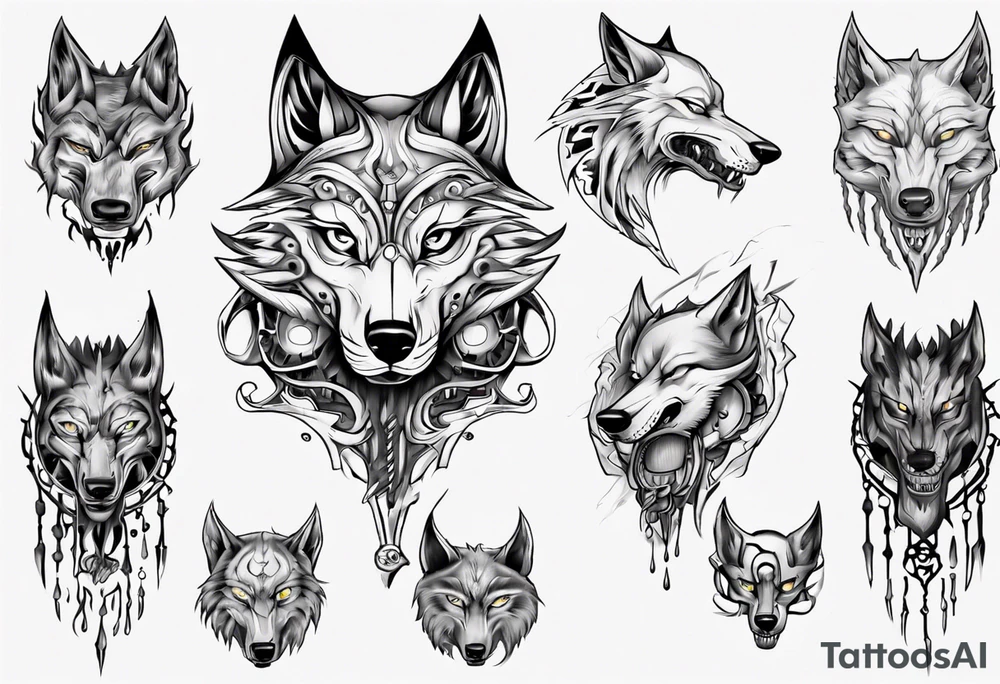 wolfs head tattoo idea