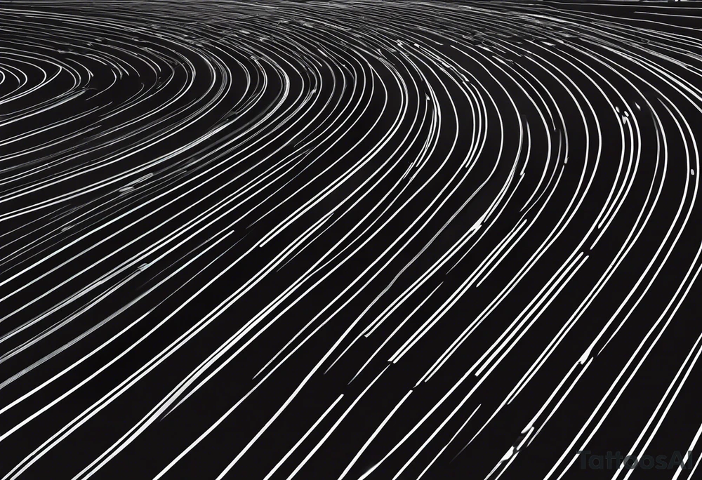 A thin lined 400m running track outline showing all 9 lanes 

The whole outline of the full running track from a birdseye view of it tattoo idea