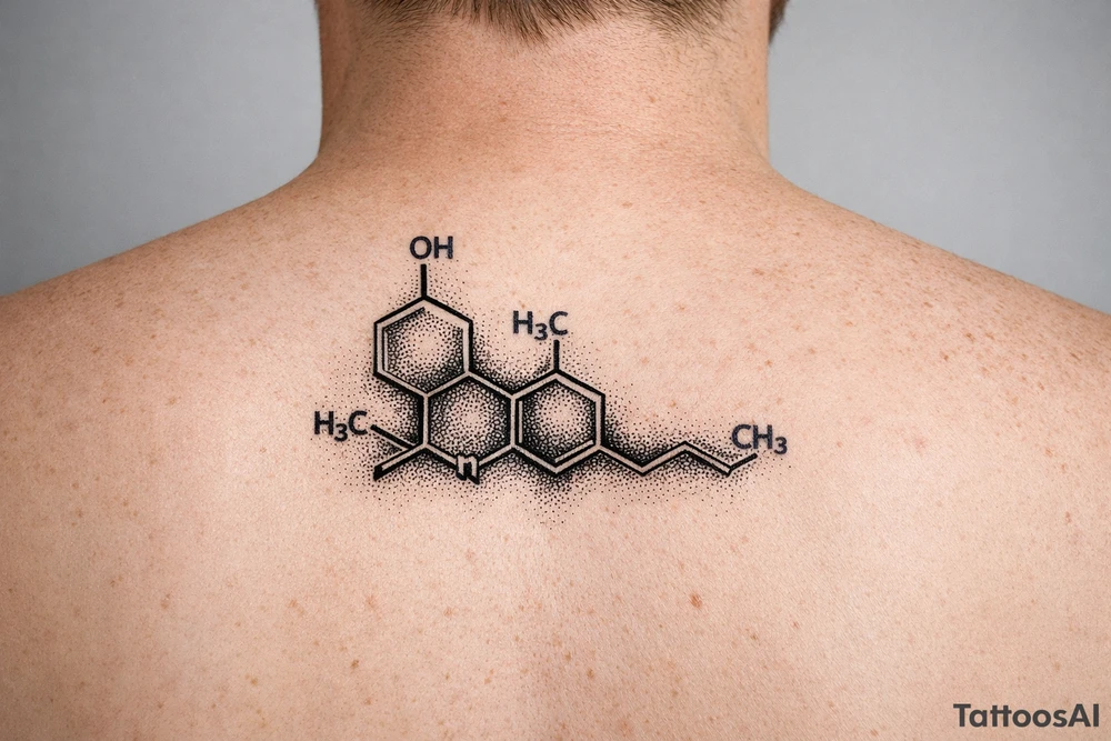 THC molecule tattoo idea
