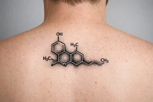 THC molecule tattoo idea