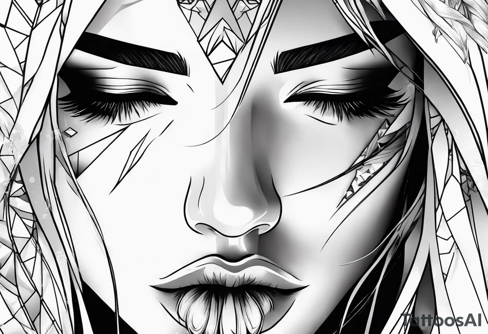 cryin face with tears tattoo idea