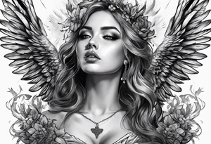 Girlfriend fallen angel burning suffering tattoo idea