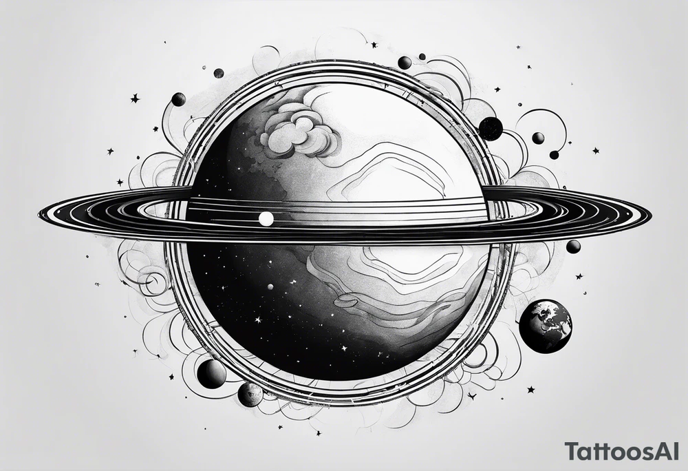 Planet symboling ease of moving from one part to another tattoo idea