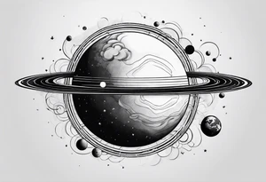 Planet symboling ease of moving from one part to another tattoo idea