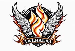 Valhalla on fire flames tattoo idea