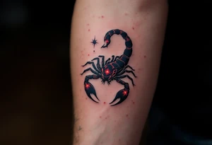 In midnight skies, the ruby-red heart of Scorpius, Antares, glows like the sting of the celestial scorpion. tattoo idea