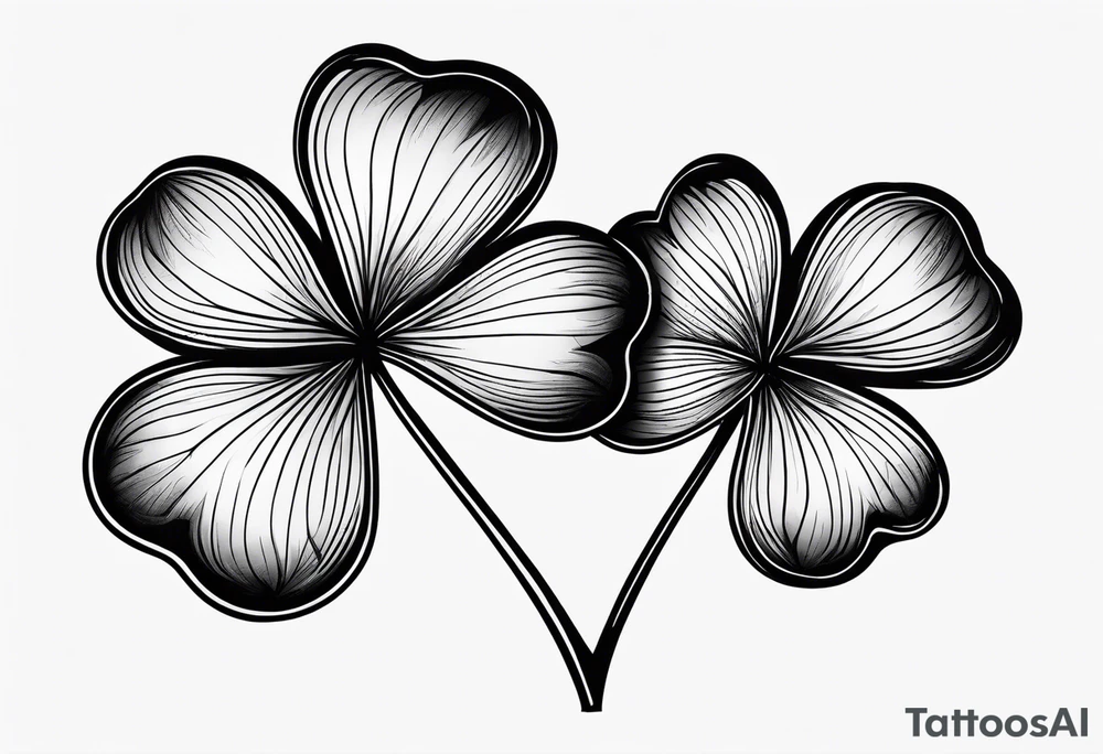 Solid black Four leaf clover tattoo idea
