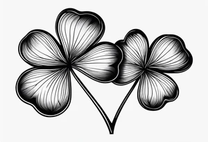 Solid black Four leaf clover tattoo idea