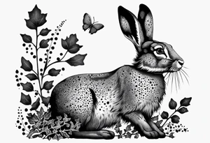 hare, ivy
Show as a band for around an arm tattoo idea