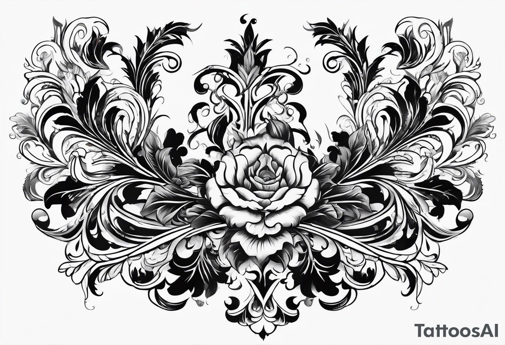 baroque vector tattoo idea