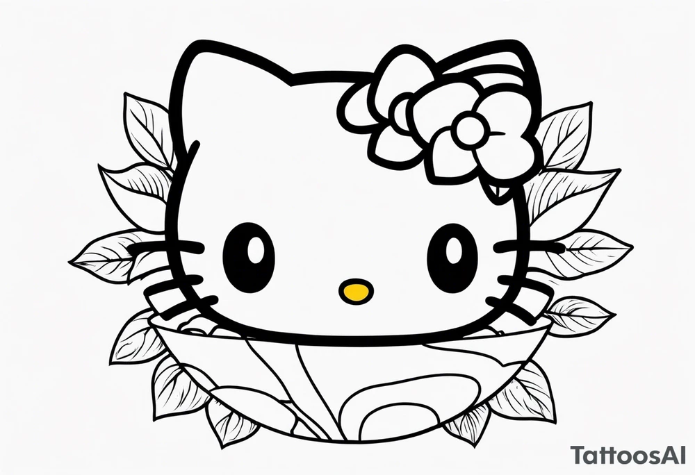 hello kitty with strawberry tattoo idea