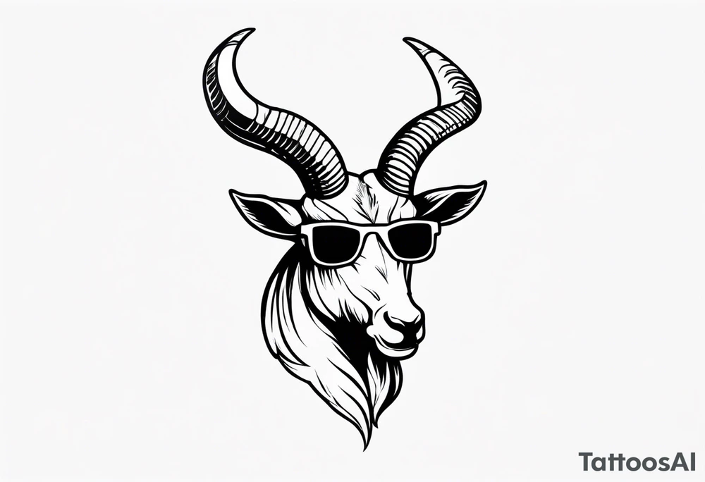 capricorn with sunglasses and shotgun tattoo idea