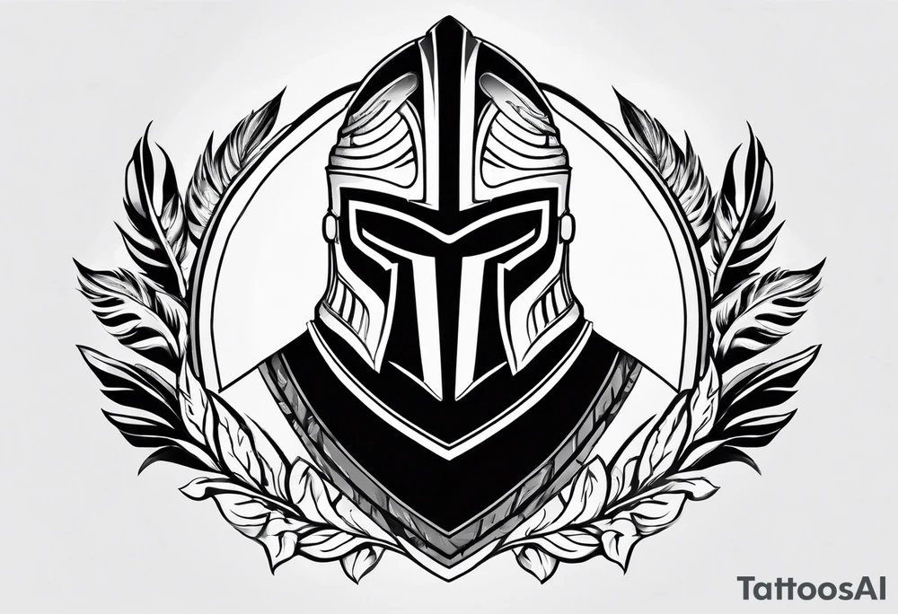 Spartan helmet with shield tattoo idea