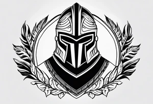 Spartan helmet with shield tattoo idea