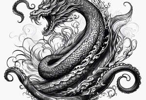 tentacle long outstretched tattoo idea