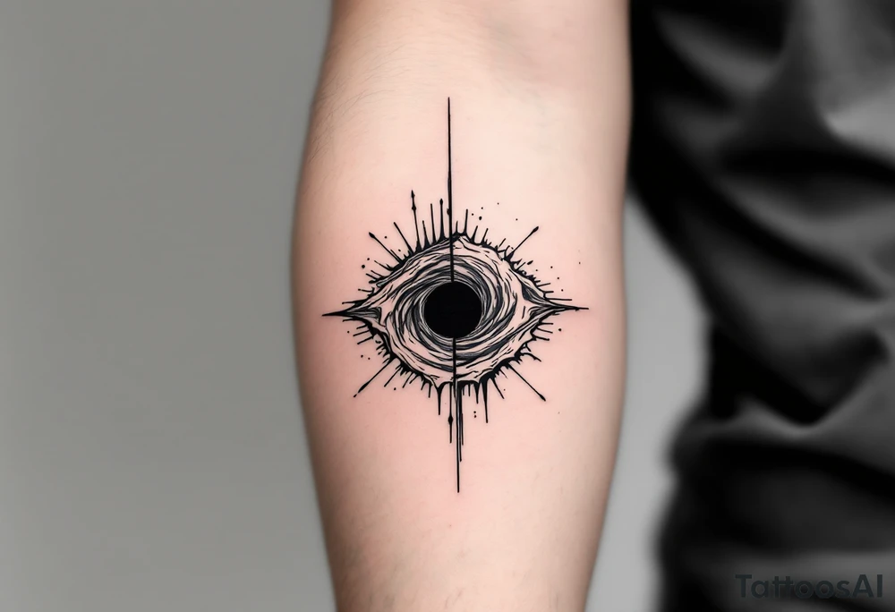 2 different worlds on both sides of a black hole tattoo idea