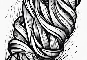 extreme fragmented twisted tissue anger pain on elbow tattoo idea