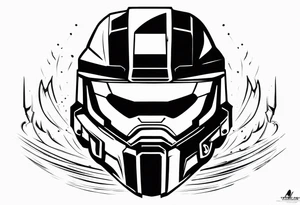 The helmet of master chief from the video game halo, incorporated with the energy sword from that video game tattoo idea