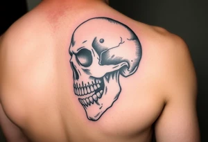 left side of a skull with 'The Last Of Us' fungus out of its eyes and mouth tattoo idea